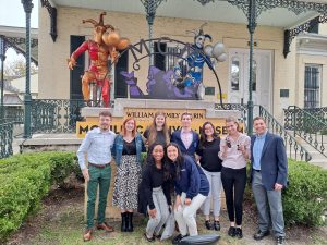 Students in front of Mardi Gras Museum